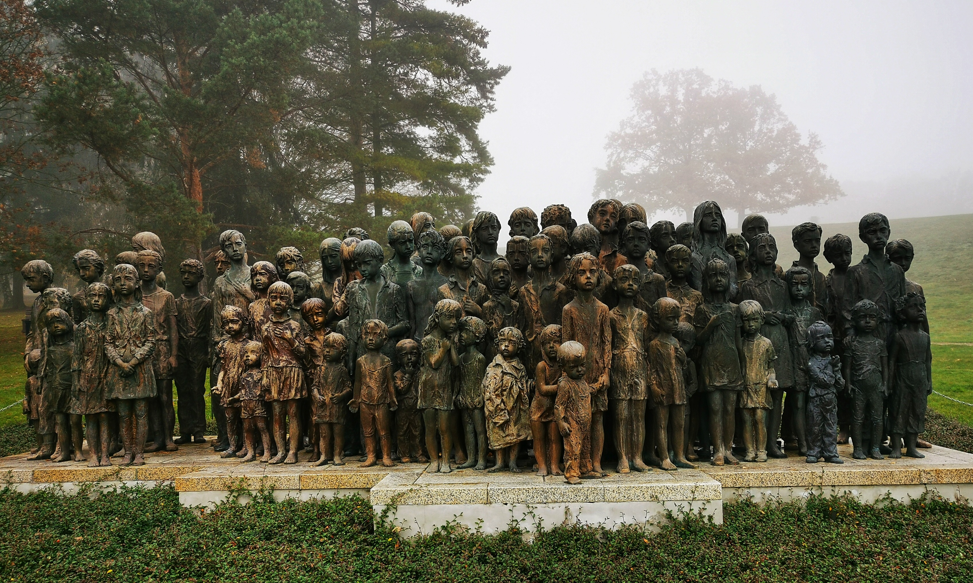 Academic sculptor professor Marie Uchytilová decided to create bronze monument of Lidice children. To create eighty-two statues of children in an above-life-size height took her two decades.