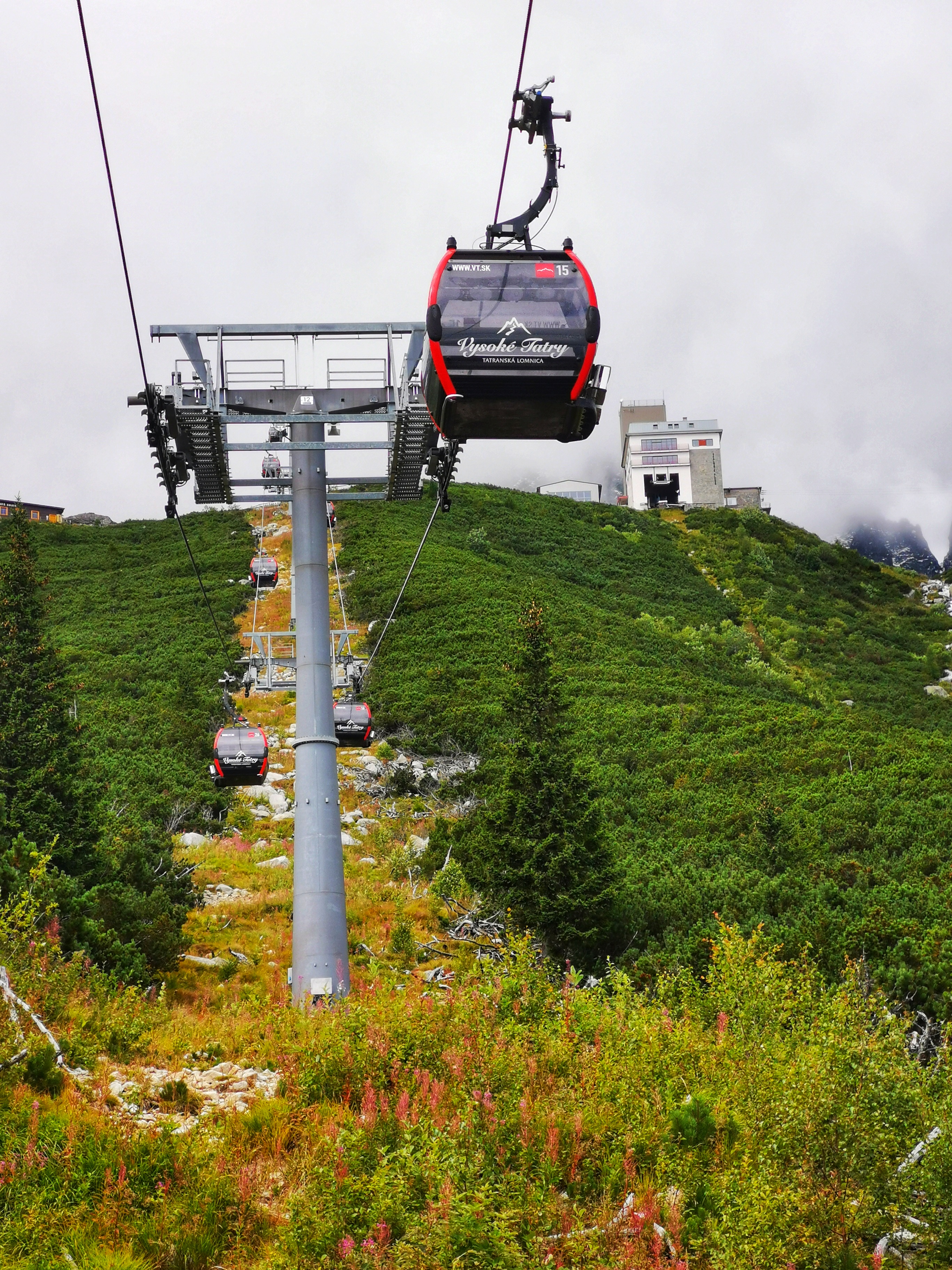 There is a cable car to Skalnaté pleso leaving from Tatranská Lomnica. However, we walked.