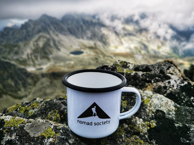 Nomad Society Mug on a trip to High Tatras.