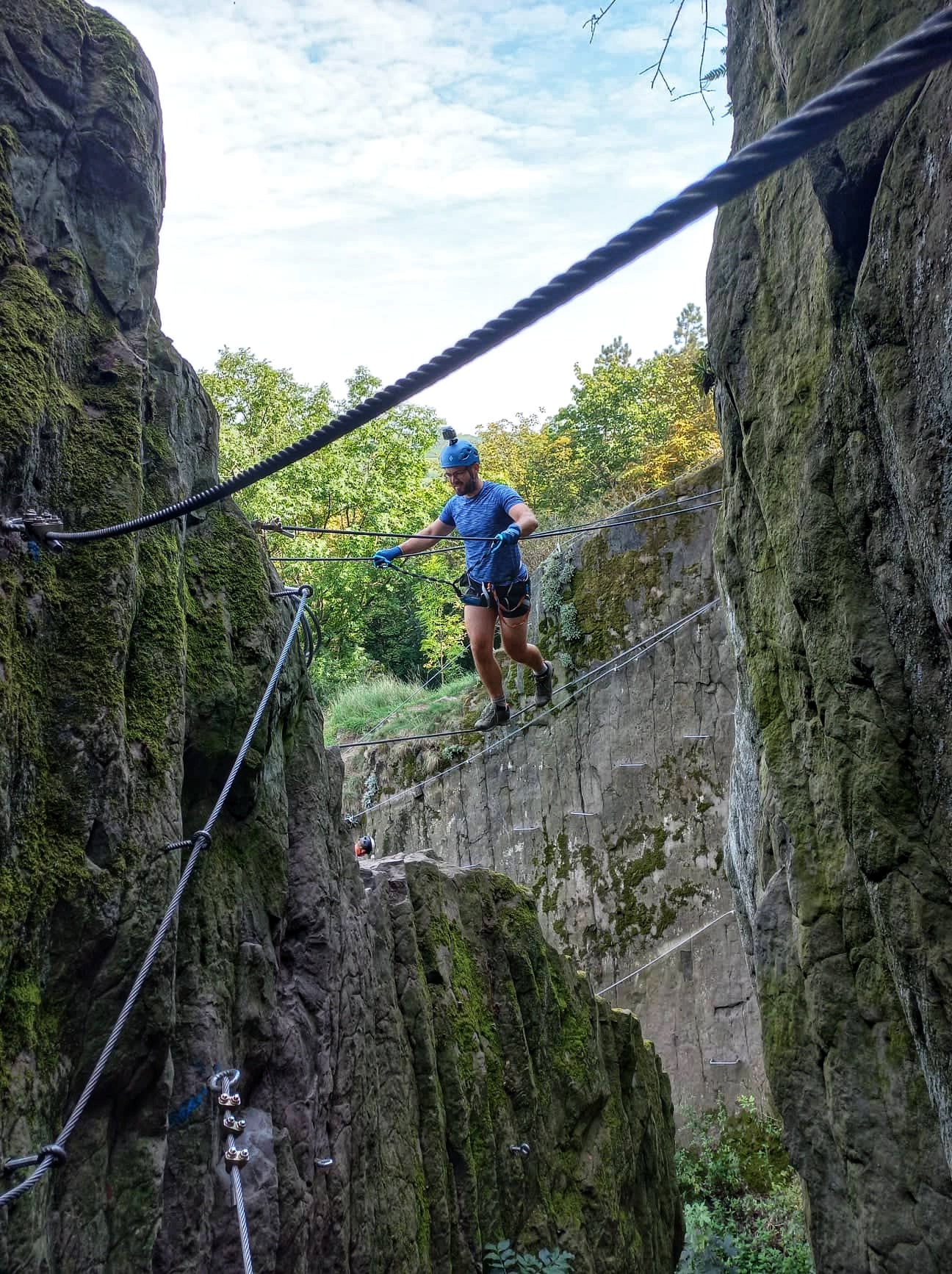 One of two bridges you can find at Ferrata Slánská hora.