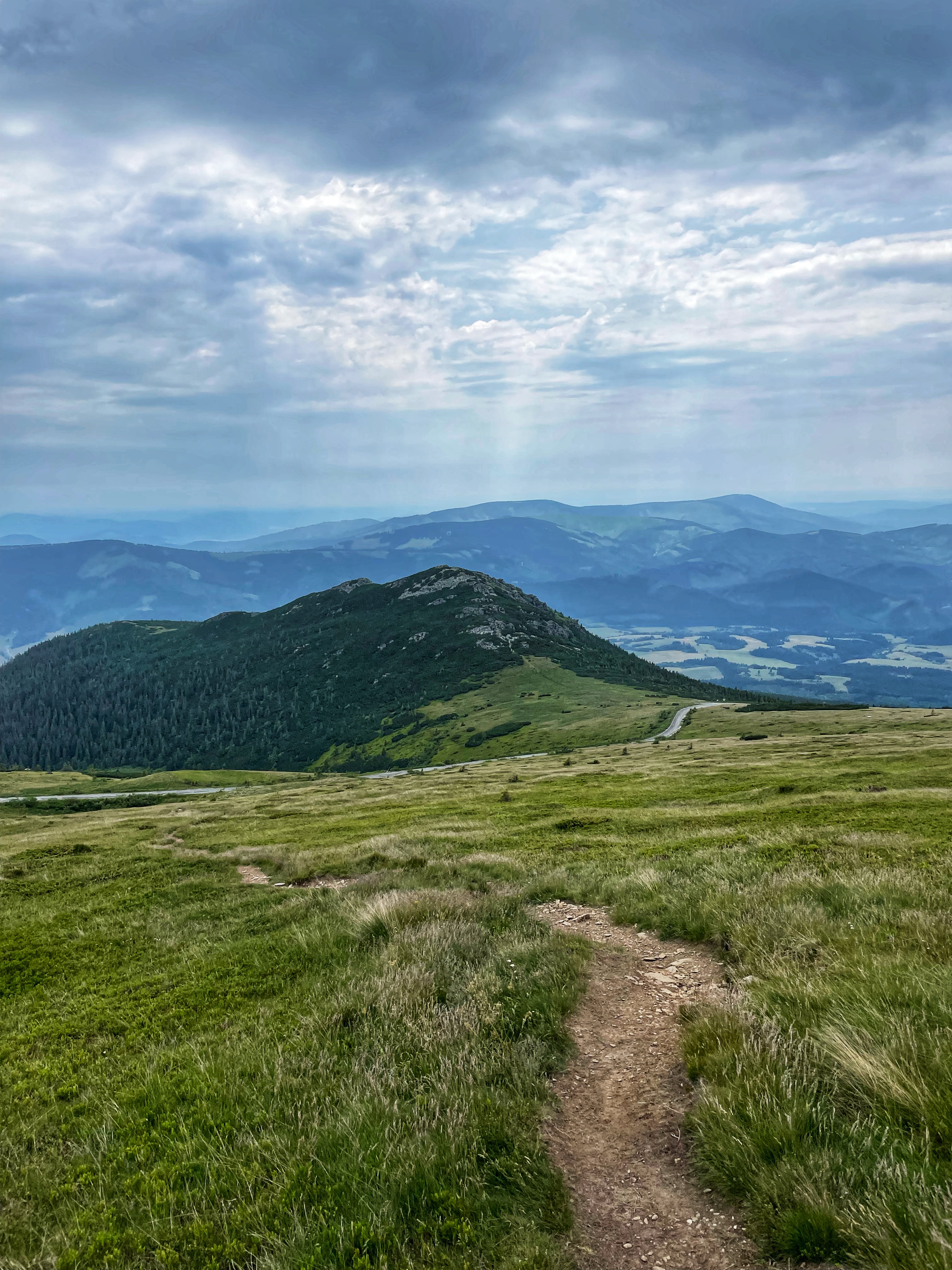 Crossing the ridge of the Low Tatras
