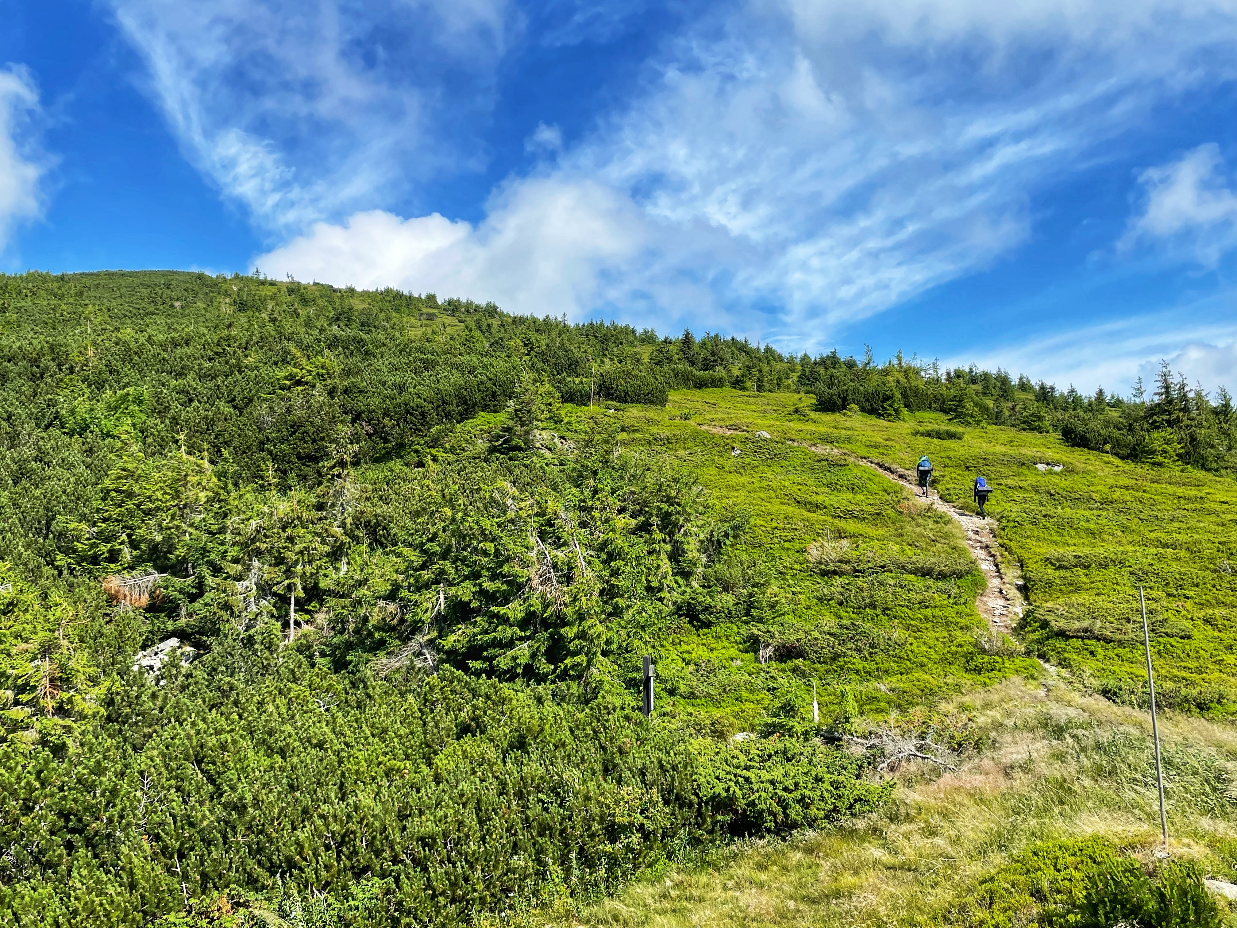 Crossing the ridge of the Low Tatras