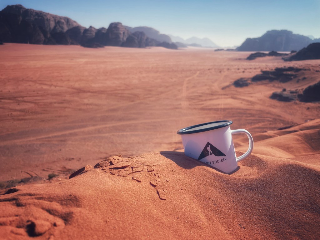 Nomad Society MugNomad Society Mug visiting Wadi Rum, Jordan.